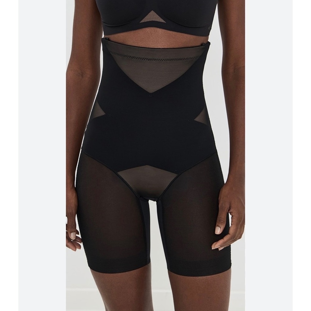 Honeylove SuperPower Short Runway Black High Waisted Shapewear HLSW06 1X NEW